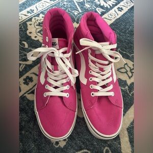 Vans Fuchsia High-Top Sneakers with White Accents